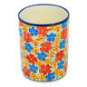 Polish Pottery Utensil Jar 7&quot; Bright Blooms UNIKAT