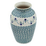 Polish Pottery Vase 10&quot; Lucky Blue Clover