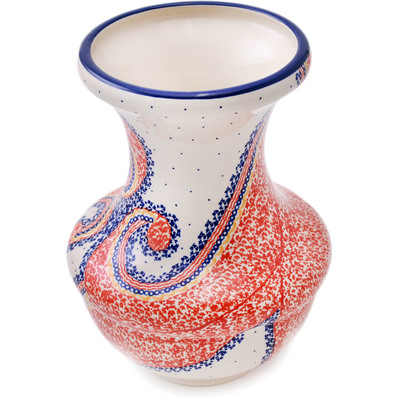 Polish Pottery Vase 10&quot; Spiral Joy UNIKAT