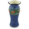 Polish Pottery Vase 11&quot; Blue Daisy Bouquet UNIKAT