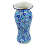 Polish Pottery Vase 11&quot; Fields Of Blue UNIKAT