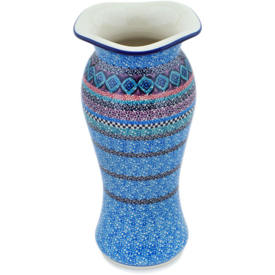 Polish Pottery Vase 11&quot; Mesa UNIKAT