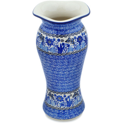 Polish Pottery Vase 11&quot; Royal Garden UNIKAT