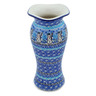 Polish Pottery Vase 11&quot; Snowmen Circle UNIKAT