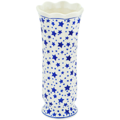Polish Pottery Vase 11&quot; Starlight