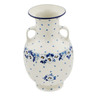 Polish Pottery Vase 12&quot; Blue Spring