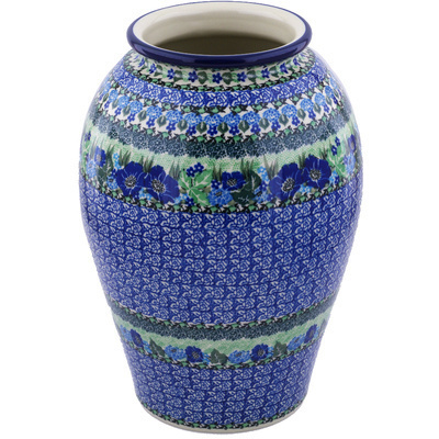 Polish Pottery Vase 12&quot; Moody Blues UNIKAT