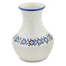 Polish Pottery Vase 14&quot; Orange And Blue Flower