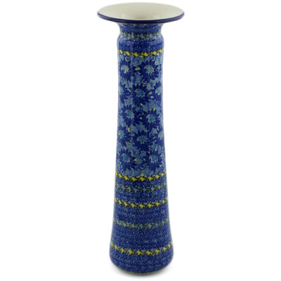 Polish Pottery Vase 15&quot; Deep Blue UNIKAT