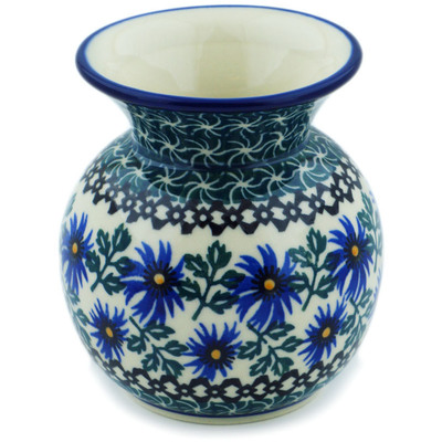 Polish Pottery Vase 4&quot; Blue Chicory