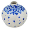 Polish Pottery Vase 4&quot; Cobalt Love