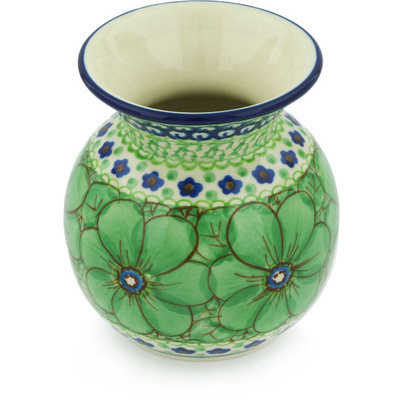 Polish Pottery Vase 4&quot; Key Lime Dreams UNIKAT