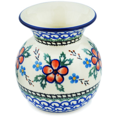 Polish Pottery Vase 4&quot; Lancaster Rose