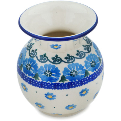 Polish Pottery Vase 4&quot; Poppy Circle