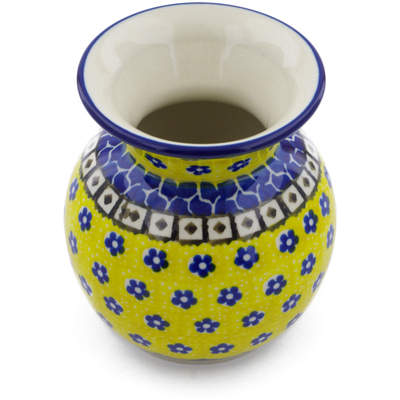 Polish Pottery Vase 4&quot; Sunburst Daisies