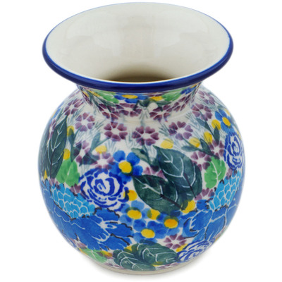 Polish Pottery Vase 4&quot; Thriving Flora UNIKAT