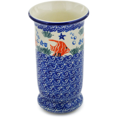 Polish Pottery Vase 5&quot; Angel Fish