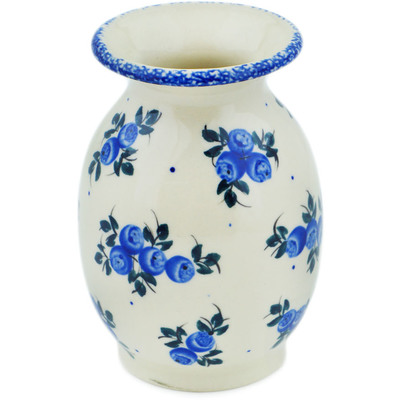 Polish Pottery Vase 5&quot; Blue Berry Special UNIKAT
