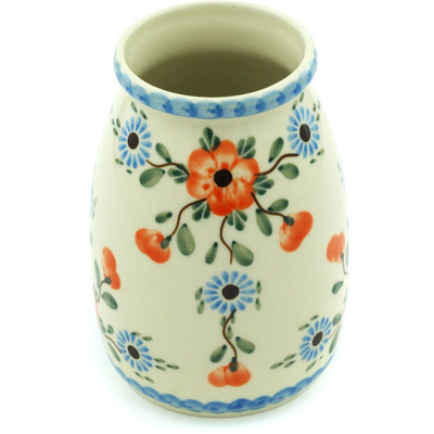 Polish Pottery Vase 5&quot; Cherry Blossoms