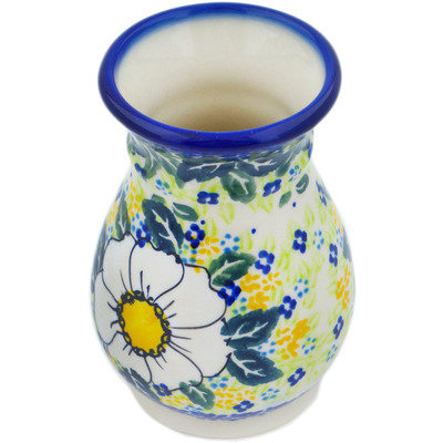 Polish Pottery Vase 5&quot; Floral Fantasy