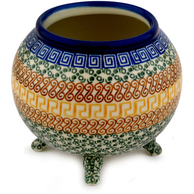 Polish Pottery Vase 5&quot; Grecian Sea
