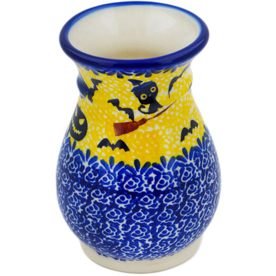 Polish Pottery Vase 5&quot; Halloween Evening