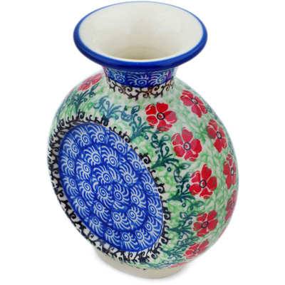 Polish Pottery Vase 5&quot; Maraschino