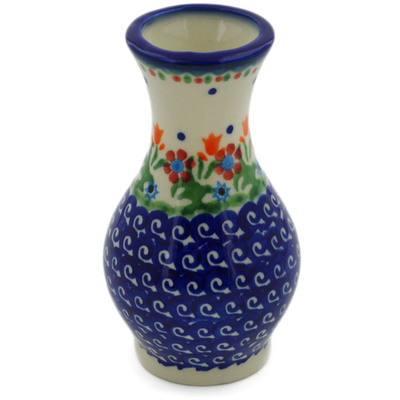 Polish Pottery Vase 5&quot; Spring Flowers