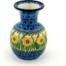 Polish Pottery Vase 5&quot; Yellow Daffodil Field UNIKAT
