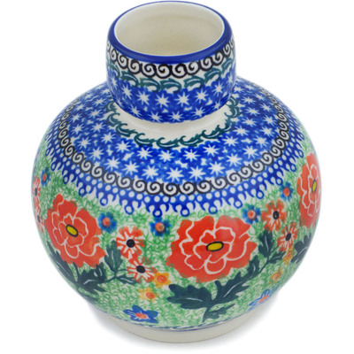 Polish Pottery Vase 6&quot; Bold Carnation UNIKAT