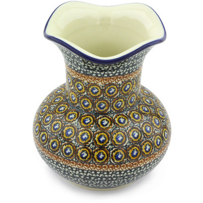 Polish Pottery Vase 7&quot; Brown Beauty UNIKAT