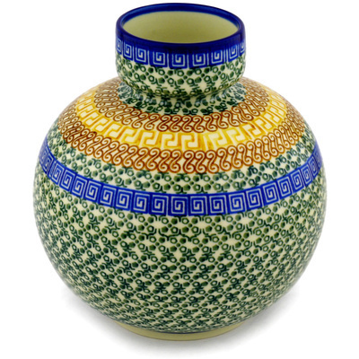 Polish Pottery Vase 7&quot; Grecian Sea