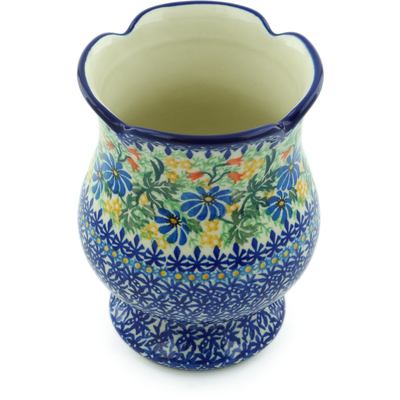 Polish Pottery Vase 7&quot; Happy Daisy UNIKAT