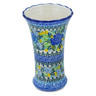 Polish Pottery Vase 7&quot; Lime Bouquet UNIKAT