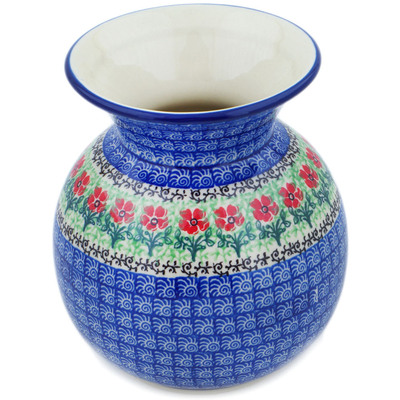 Polish Pottery Vase 7&quot; Maraschino