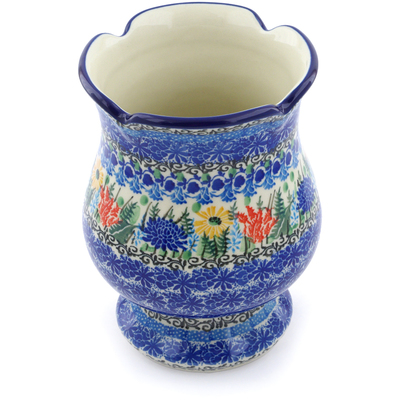 Polish Pottery Vase 7&quot; Splendid Blue Bell UNIKAT