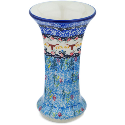 Polish Pottery Vase 7&quot; Texas Feast UNIKAT
