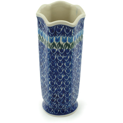Polish Pottery Vase 7&quot; Tulip Burst