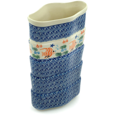 Polish Pottery Vase 8&quot; Angel Fish