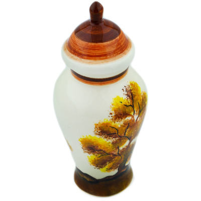 faience Vase 8&quot; Brown Tree