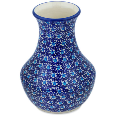 Polish Pottery Vase 8&quot; Flowers On The Lake