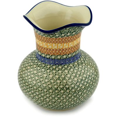 Polish Pottery Vase 8&quot; Grecian Sea