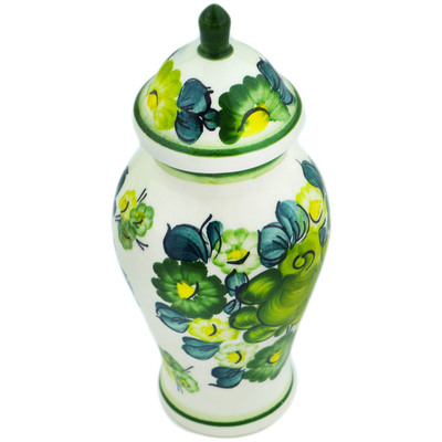 faience Vase 8&quot; Green Wave