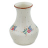 Polish Pottery Vase 8&quot; Rustic Field Flowers Red