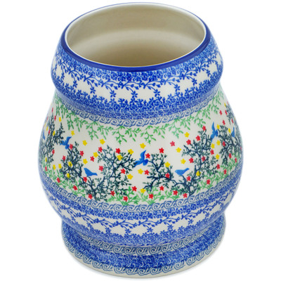 Polish Pottery Vase 9&quot; Free Flock UNIKAT
