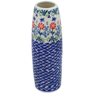 Polish Pottery Vase 9&quot; Last Summer Flowers