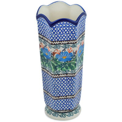 Polish Pottery Vase 9&quot; Pensamiento UNIKAT