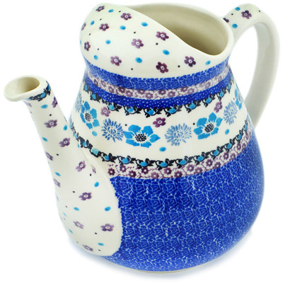 Polish Pottery Watering Can Blooming Blues