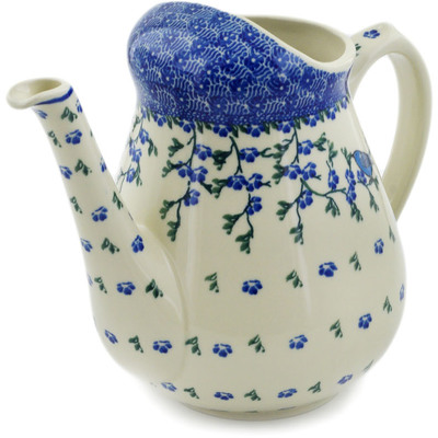 Polish Pottery Watering Can Blue Bird