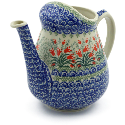 Polish Pottery Watering Can Crimson Bells